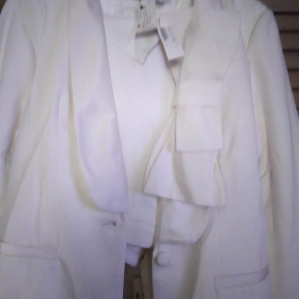 White Denim Prabal Gurung bow suit jcrew Never Worn,As Is